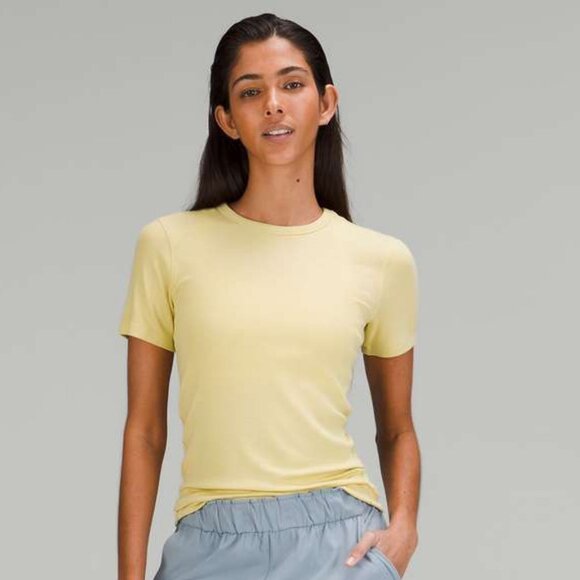 Lululemon Womens' Hold Tight Short Sleeve Shirt - Yellow - Picture 1 of 5